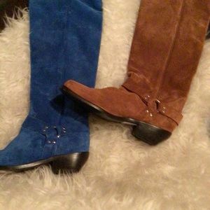 New! Free people mismatched Lockhart harness suede boots